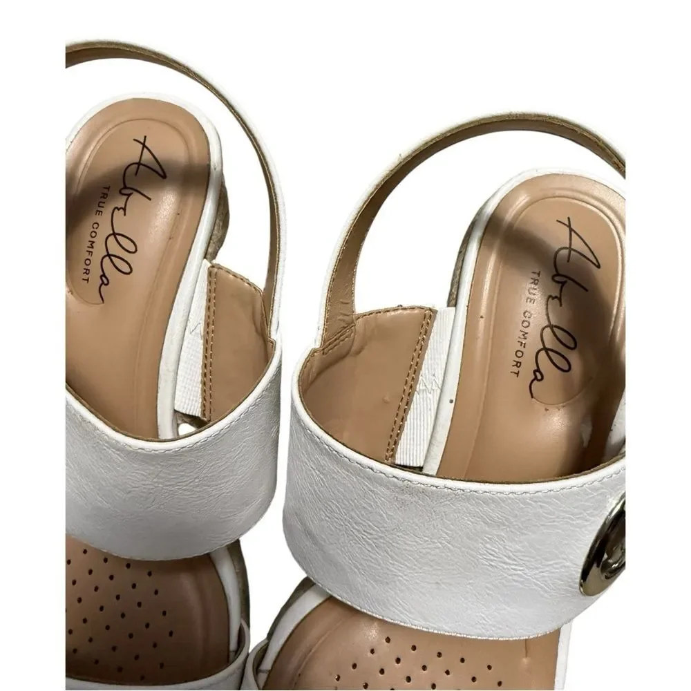 Abella White Espadrille Wedge Sandals